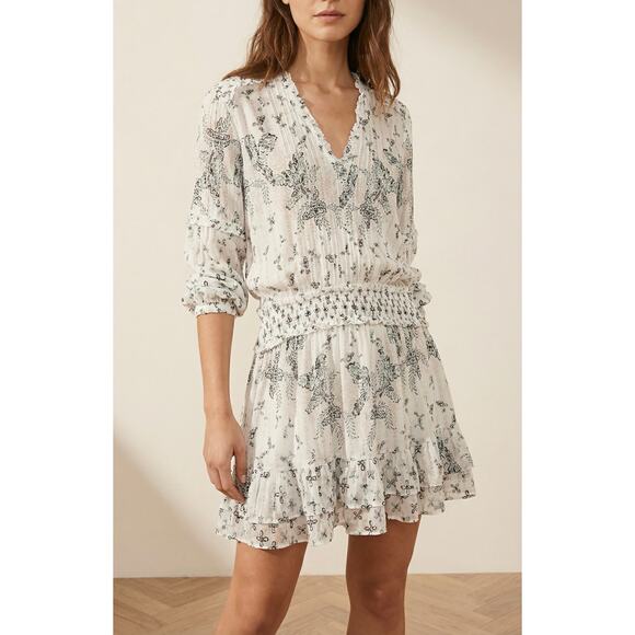 Poupette St. Barth Dresses & Skirts - Poupette St. Barth Ilona Printed Mini Dress Black Parrot Medium Coastal Resort